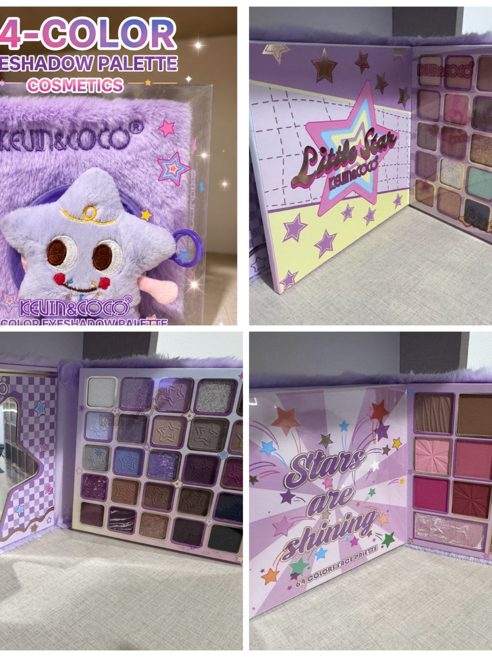 Little Star Rainbow 24-Color Eyeshadow Palette — Purple & Pink